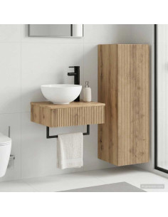 Set di mobili per il bagno 2 pz Rovere Artigianale