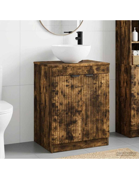 Set di mobili per il bagno Rovere Fumo Legno ingegnerizzato