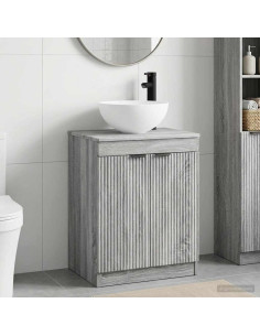 Set di mobili per il bagno Sonoma grigio Legno ingegnerizzato