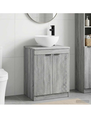 Set di mobili per il bagno Sonoma grigio Legno ingegnerizzato
