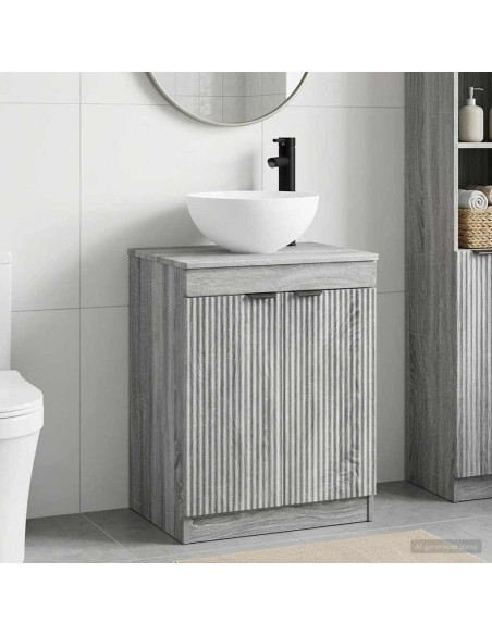 Set di mobili per il bagno Sonoma grigio Legno ingegnerizzato