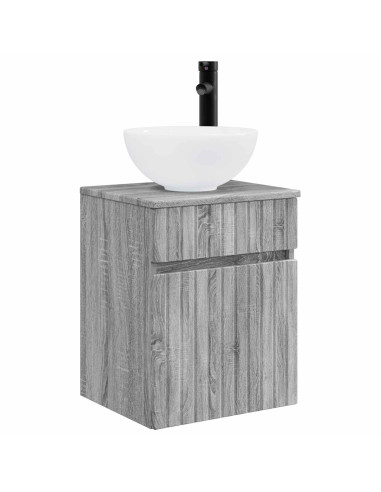 Set di mobili per il bagno 3 pz Sonoma grigio
