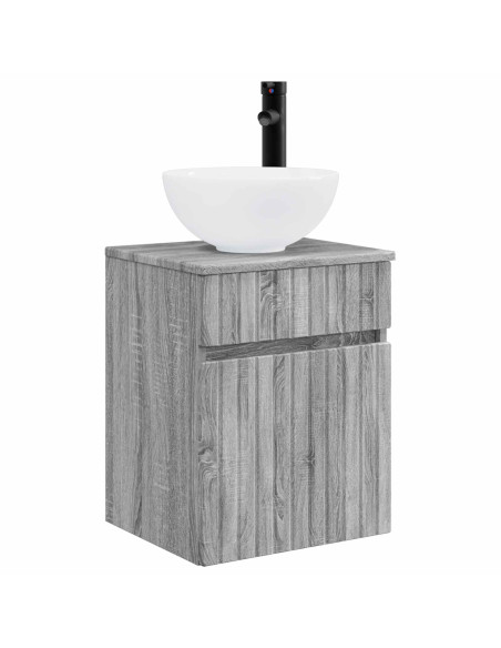 Set di mobili per il bagno 3 pz Sonoma grigio