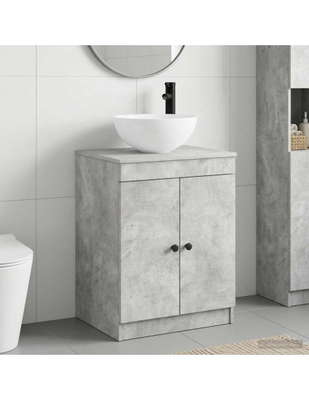 Set di mobili per il bagno Grigio Cemento Legno ingegnerizzato