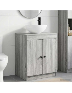Set di mobili per il bagno Sonoma grigio Legno ingegnerizzato