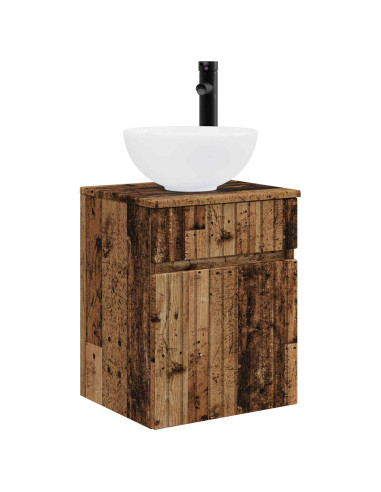 Set di mobili per il bagno 3 pz Legno antico 33 x 34,5 x 160 cm