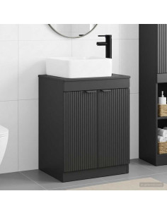 Set di mobili per il bagno Nero Legno ingegnerizzato