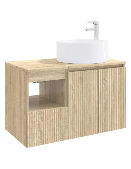 Set di mobili per il bagno 2 pz Rovere Sonoma