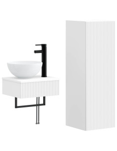 Set di mobili per il bagno 2 pz Bianco 33 x 34,5 x 100 cm 2