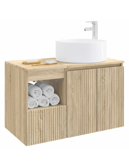 Set di mobili per il bagno 2 pz Rovere Sonoma