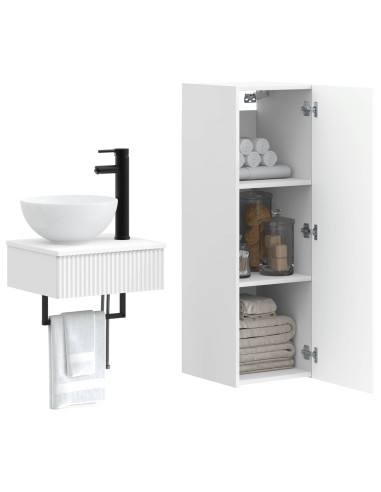Set di mobili per il bagno 2 pz Bianco 33 x 34,5 x 100 cm