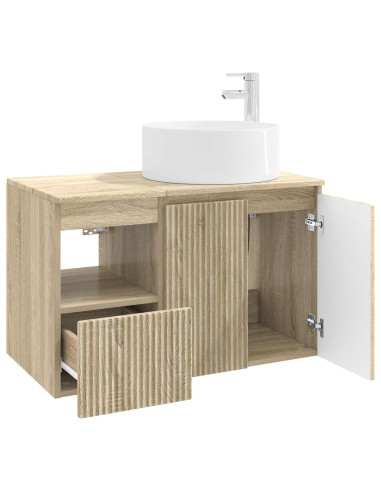 Set di mobili per il bagno 2 pz Rovere Sonoma