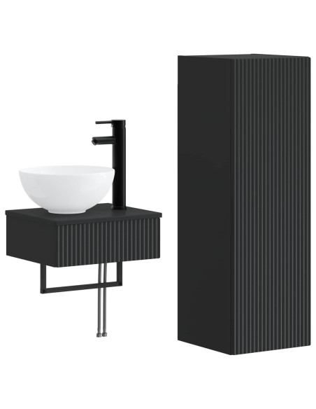 Set di mobili per il bagno 2 pz Nero 33 x 34,5 x 100 cm