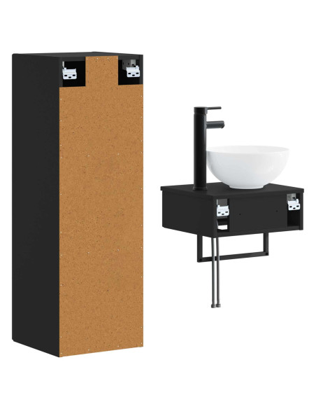 Set di mobili per il bagno 2 pz Nero 33 x 34,5 x 100 cm