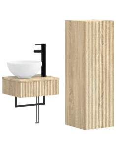 Set di mobili per il bagno 2 pz Rovere Sonoma 2