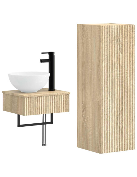 Set di mobili per il bagno 2 pz Rovere Sonoma