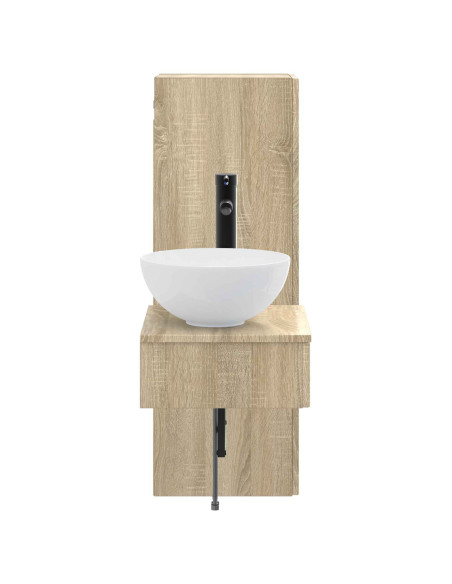 Set di mobili per il bagno 2 pz Rovere Sonoma