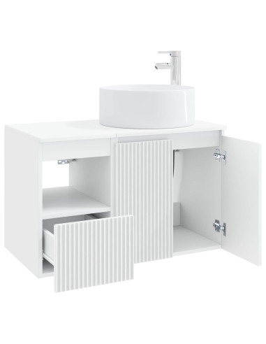 Set di mobili per il bagno 2 pz Bianco Lucido