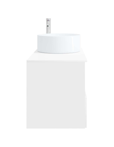 Set di mobili per il bagno 2 pz Bianco Lucido