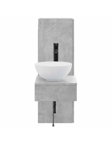 Set di mobili per il bagno 2 pz Grigio Cemento