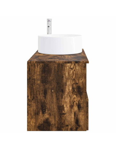 Set di mobili per il bagno 2 pz Rovere Fumo