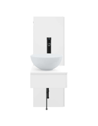 Set di mobili per il bagno 2 pz Bianco Lucido