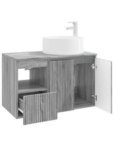Set di mobili per il bagno 2 pz Sonoma grigio
