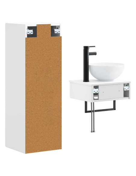 Set di mobili per il bagno 2 pz Bianco Lucido