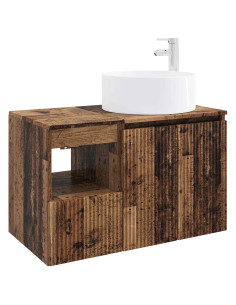 Set di mobili per il bagno 2 pz Legno antico 2