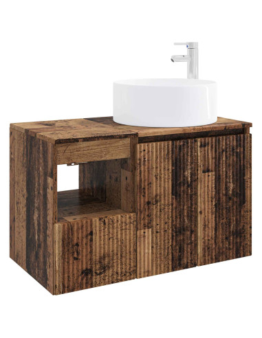 Set di mobili per il bagno 2 pz Legno antico