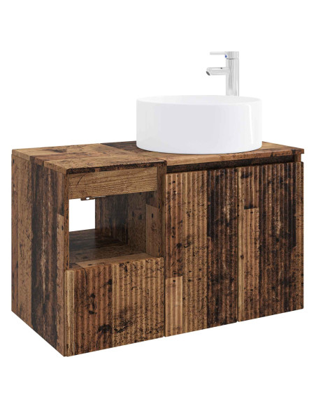 Set di mobili per il bagno 2 pz Legno antico