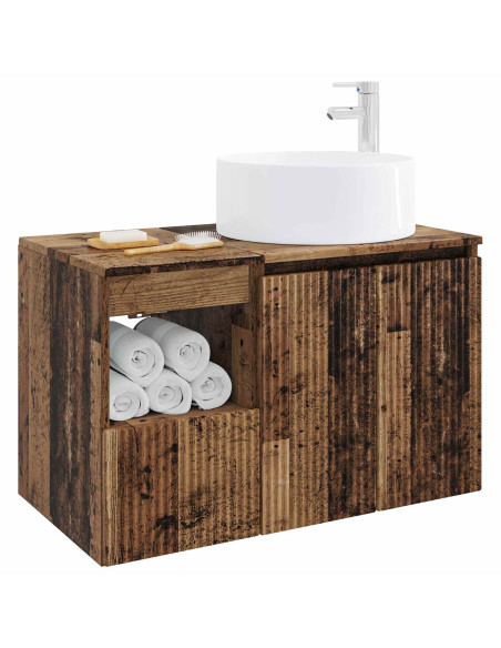 Set di mobili per il bagno 2 pz Legno antico