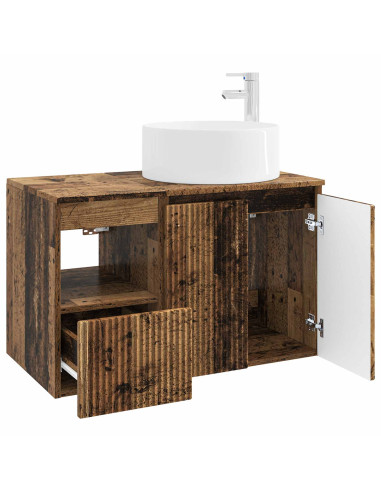 Set di mobili per il bagno 2 pz Legno antico