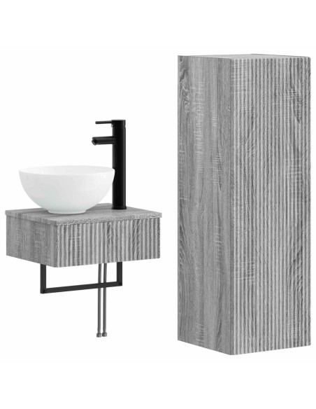 Set di mobili per il bagno 2 pz Sonoma grigio