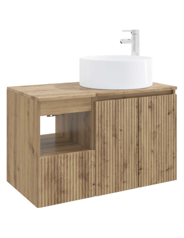 Set di mobili per il bagno 2 pz Rovere Artigianale