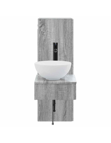 Set di mobili per il bagno 2 pz Sonoma grigio