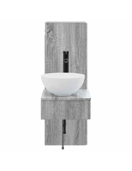 Set di mobili per il bagno 2 pz Sonoma grigio