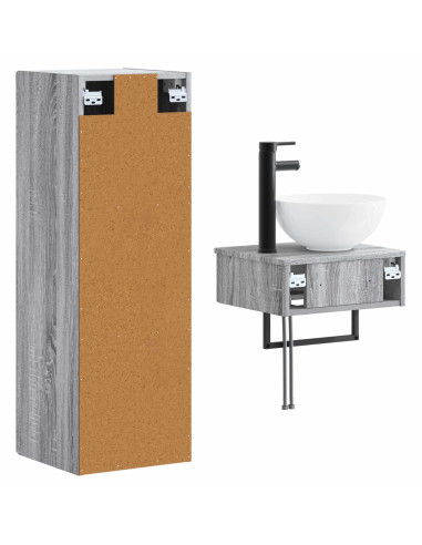 Set di mobili per il bagno 2 pz Sonoma grigio