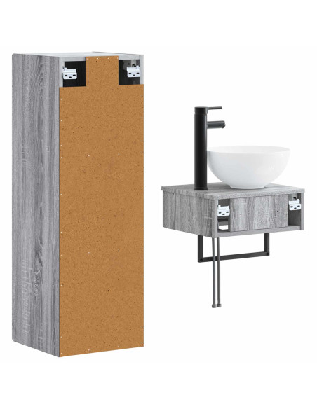 Set di mobili per il bagno 2 pz Sonoma grigio