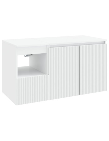 Set di mobili per il bagno 2 pz Bianco Legno ingegnerizzato
