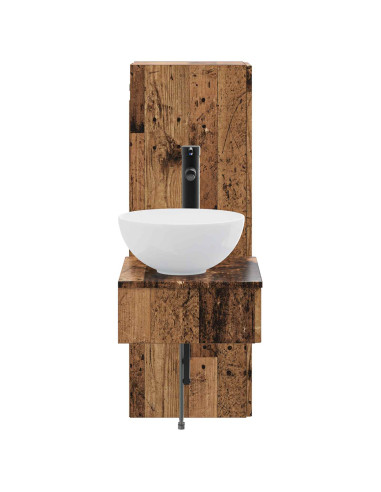 Set di mobili per il bagno 2 pz Legno antico 33 x 34,5 x 100 cm