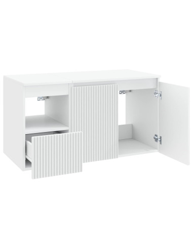 Set di mobili per il bagno 2 pz Bianco Legno ingegnerizzato