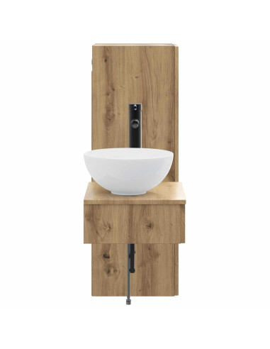 Set di mobili per il bagno 2 pz Rovere Artigianale