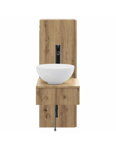 Set di mobili per il bagno 2 pz Rovere Artigianale