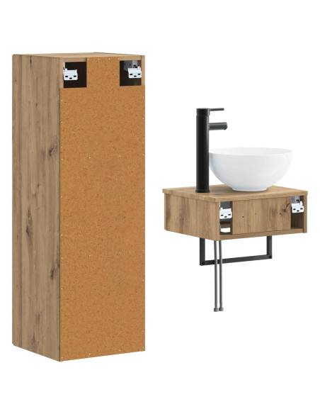 Set di mobili per il bagno 2 pz Rovere Artigianale
