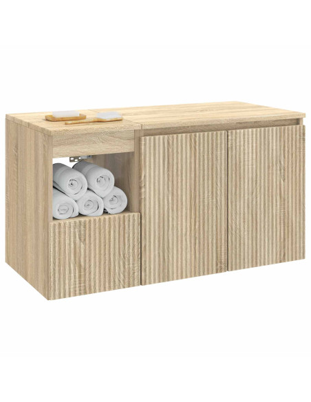 Set di mobili per il bagno 2 pz Rovere Sonoma