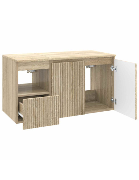 Set di mobili per il bagno 2 pz Rovere Sonoma