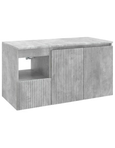 Set di mobili per il bagno 2 pz Grigio Cemento 2