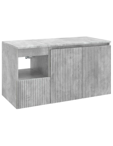 Set di mobili per il bagno 2 pz Grigio Cemento