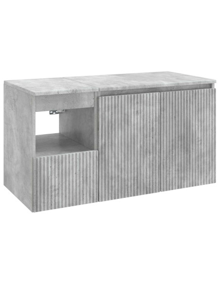 Set di mobili per il bagno 2 pz Grigio Cemento